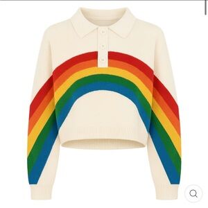 Oxknit cropped rainbow sweater - NWT